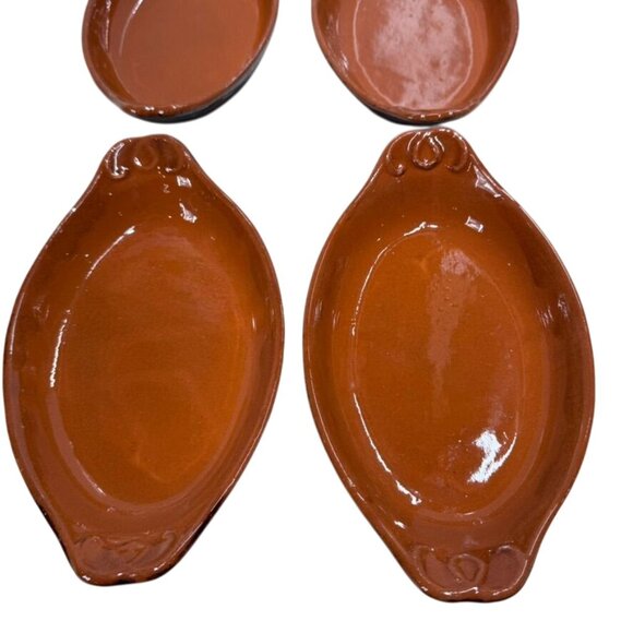 Vintage Set Of 4 VULCANIA pottery platter 10 " Clay Bake Dish #20 Made‎ In Italy - Picture 5 of 8